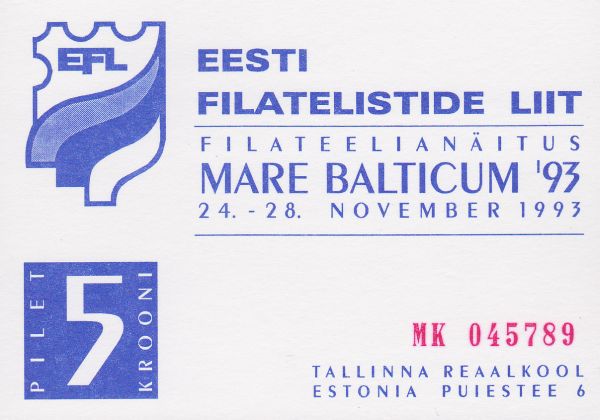 Filateelianäitus Mare Balticum  pilet.jpg